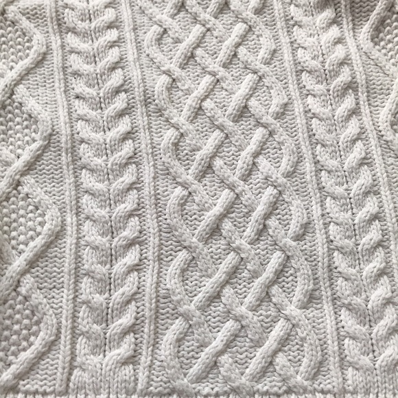 Girls Cream White Cable Knit sweater - Picture 4 of 5